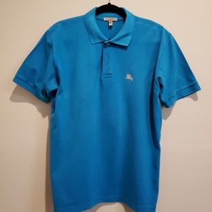 Men's Burberry Blue Polo Shirt Large